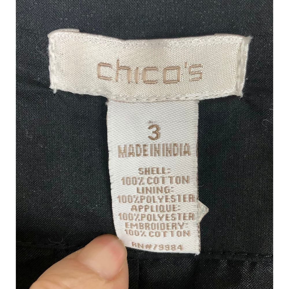 Chicos Open Front Jacket 100% Cotton Textured Bea… - image 5